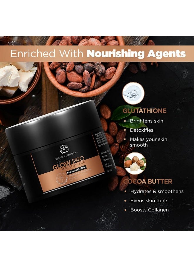 The Man Company - Glow Pro Nonsticky Daily Moisturizer For Face Moisturizes Hydrates With Glutathione Vitamin E & Cocoa Butter Face Moisturizer Cream For Men 50 Gm - Image 1