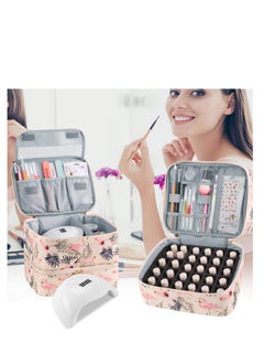 Nail Polish Organizer, Double-Layer Nail Tools and Nail Dryer Case, Holds 27 Various Size Bottles (15ml - 0.5 fl.oz or Larger), Nail Polish Carrying Case with Adjustable Dividers, Flamingo - pzsku/ZC6382E7FF4DE3B969B38Z/45/_/1709015772/ccdb74bd-527a-4f8d-90f9-9c27b680672c