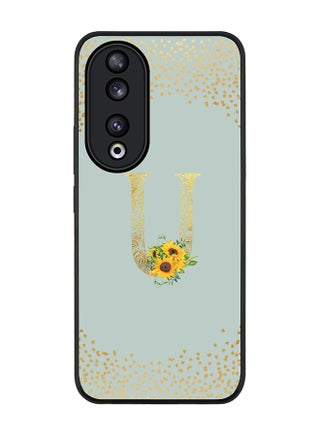 Rugged Black edge case for Honor 90 5G, Slim fit Flexible Thin Cover - Custom Monogram Initial Letter Floral Pattern Alphabet - U  (Light Grey ) - pzsku/ZC63831F1F404A03CBBBDZ/45/_/1717657820/f2dac49b-789d-489c-ba19-abc817b565b0