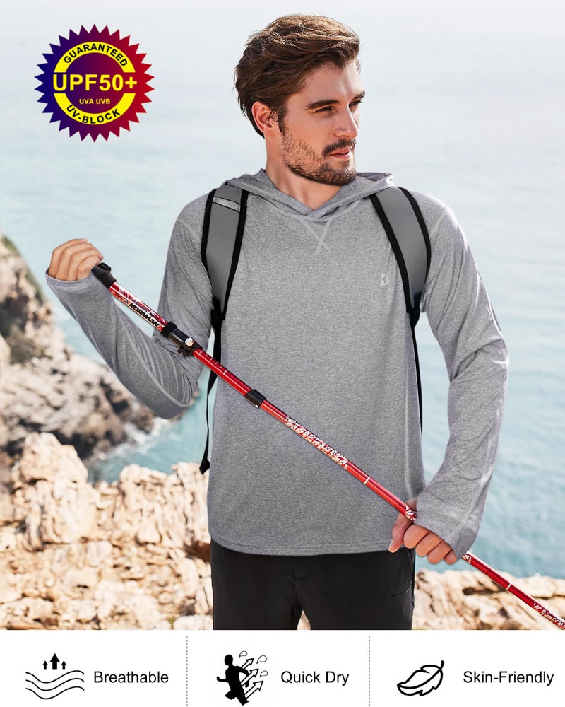 Roadbox UPF 50+ Fishing Shirts for Men Long Sleeve UV Sun Protection Hoodie Outdoor Hiking Shirts - Image 5