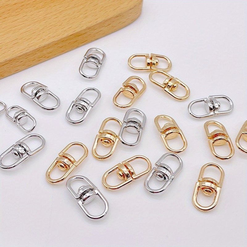 50 قطعة من حلقات المفاتيح المعدنية الدوارة بحلقة 8، إكسسوارات DIY للحقائب والسيارات - Image 1