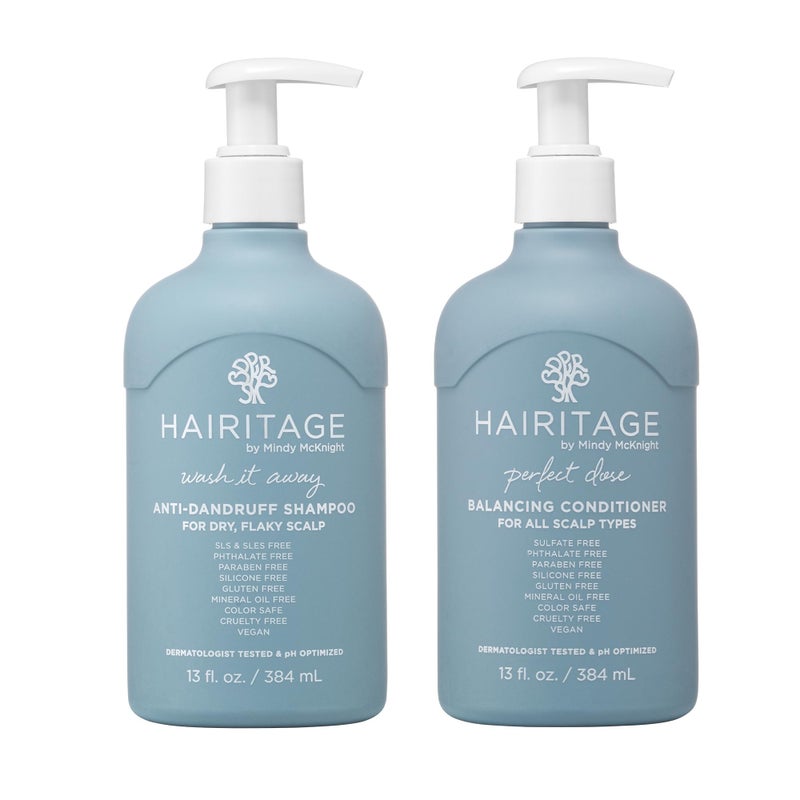 Hairitage Anti-Dandruff Shampoo - Moisturizes,Soothes Dry, Flaky Scalp - Reduce Scalp Irritation with Rosemary Oil - 13 fl oz + Balancing Conditioner - 26 Ounce - Image 1