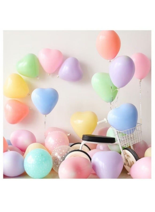100-Piece Decorative Party Balloons Heart Shaped Latex Balloons| Heart Balloons For Wedding Party Decorations Multicolor - Image 5