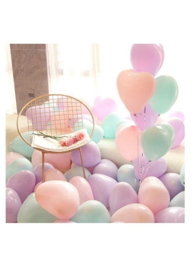 100-Piece Decorative Party Balloons Heart Shaped Latex Balloons| Heart Balloons For Wedding Party Decorations Multicolor - Image 4