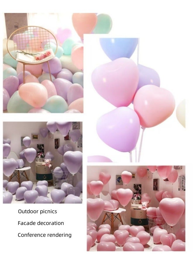 100-Piece Decorative Party Balloons Heart Shaped Latex Balloons| Heart Balloons For Wedding Party Decorations Multicolor - Image 2