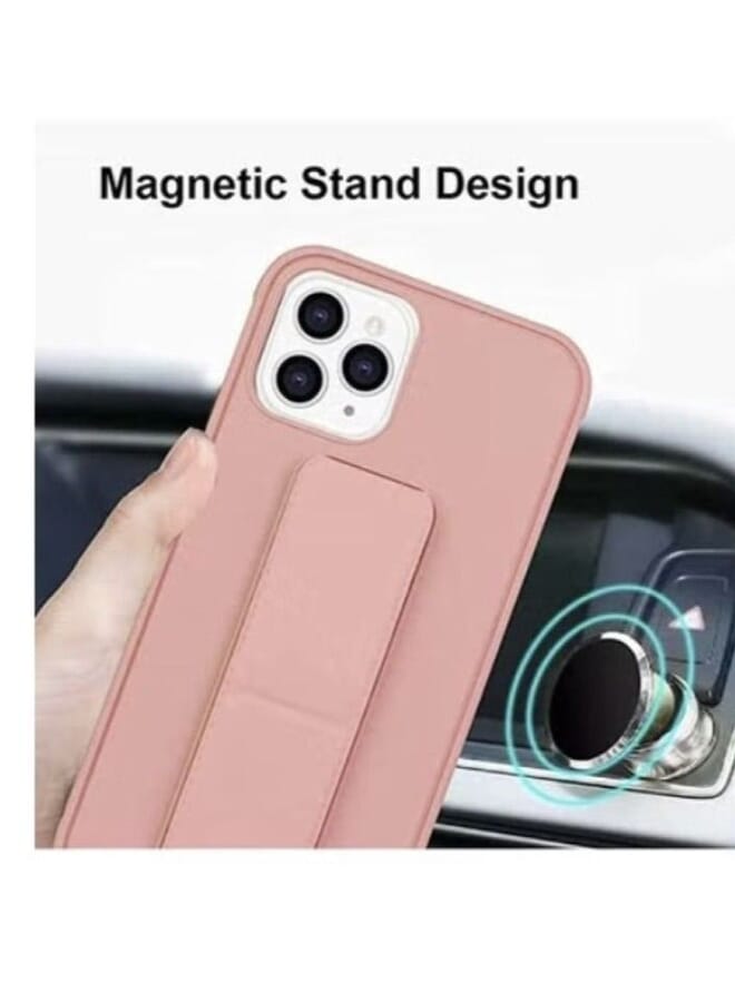 S-TOP 3 in 1 back cover with hand grip 1 screen cover and camera cover for iPhone 13 Pro Max Pink - Image 2