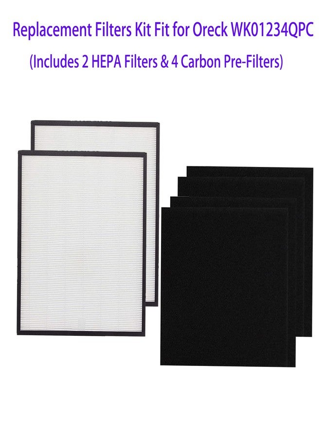 HOMFILBIT WK01234QPC Replacement Filter for Oreck WK10002QPC and Airvantage Plus Pet WK10052QPC Air Purifier, 2 Pack H13 True HEPA Filter + 4 Pack High Efficiency Carbon Filter - Image 4