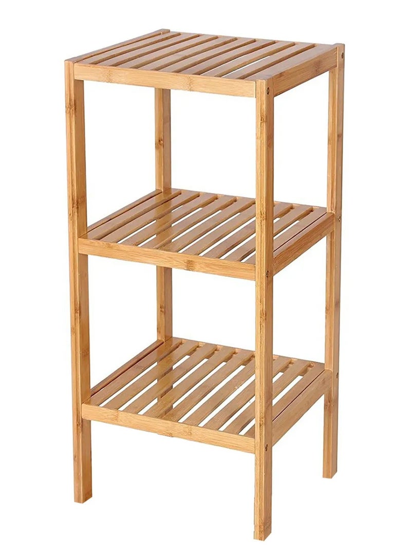DubaiGallery 3-Layers Bamboo Multifunctional Rack, Towel Shelf Kitchen Corner Storage Plant Flower Rack Organizer - Image 2