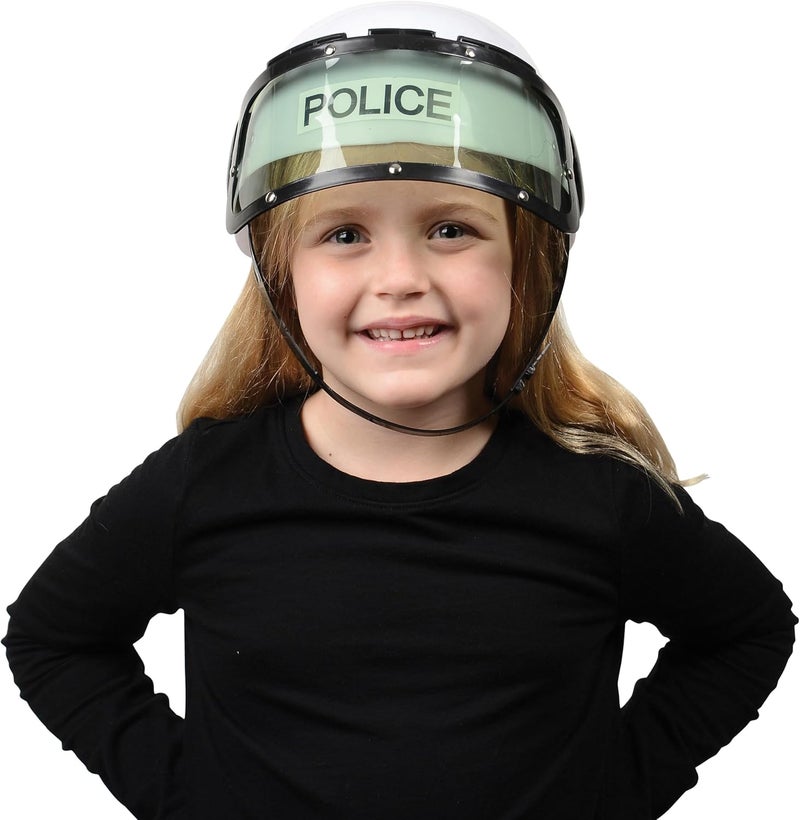 U.S. Toy Police Helmet for Kids - White Costume Headwear, Standard Size - Image 2