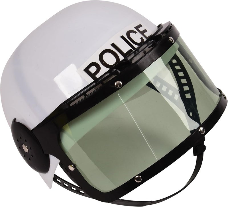 U.S. Toy Police Helmet for Kids - White Costume Headwear, Standard Size - Image 1