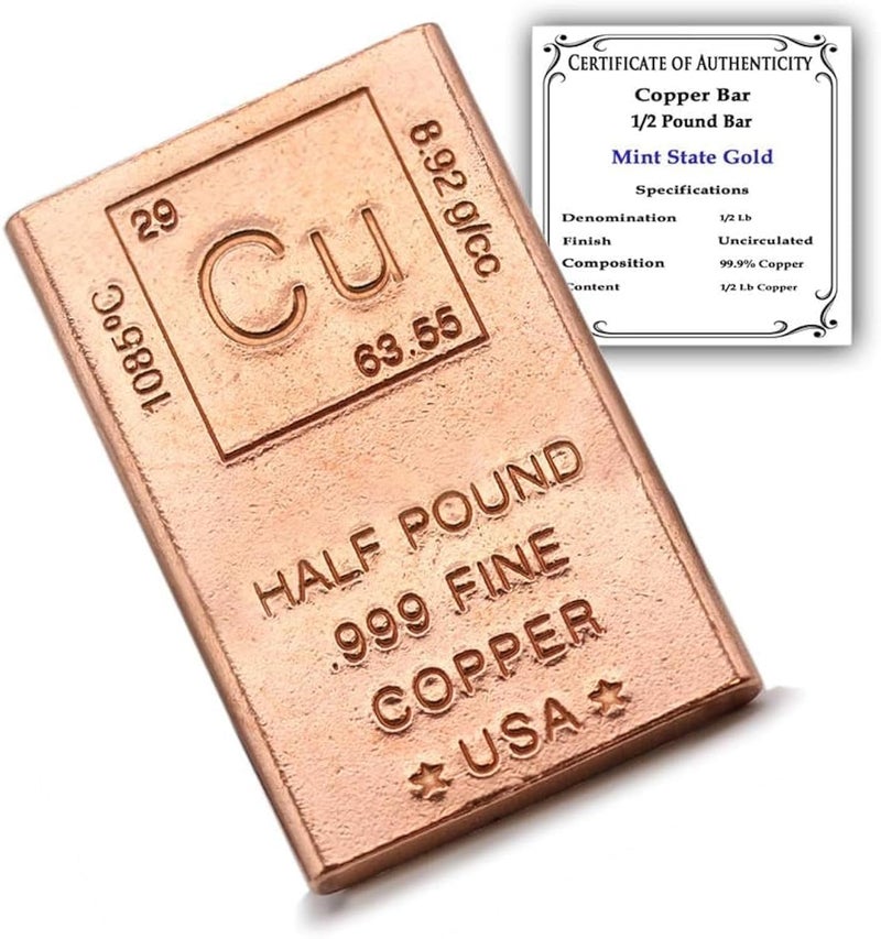 Unique Metals وزن ورق نحاسي نصف باوند مع تصميم عنصر (نصف باوند من النحاس) - Image 1