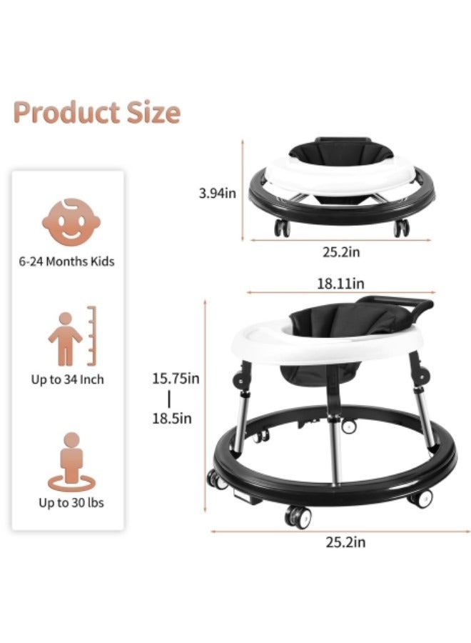 جيجيرو مشاية أطفال ، مشاية أطفال قابلة للتعديل بارتفاع 9 تروس مع عجلات ، مشاية قابلة للطي للأطفال الصغار مع وسادات للقدم ، مشايات أطفال ومركز أنشطة للأطفال الصغار والبنات من 6 إلى 24 شهرا - Image 2
