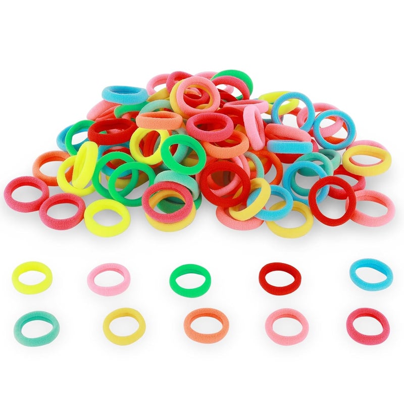 QRTVI 120 Pcs Baby Hair Ties, Cotton Toddler Hair Ties for Girls and Kids, Multicolor Small Seamless Hair Bands Elastic Ponytail Holders(Colorful) - Image 2