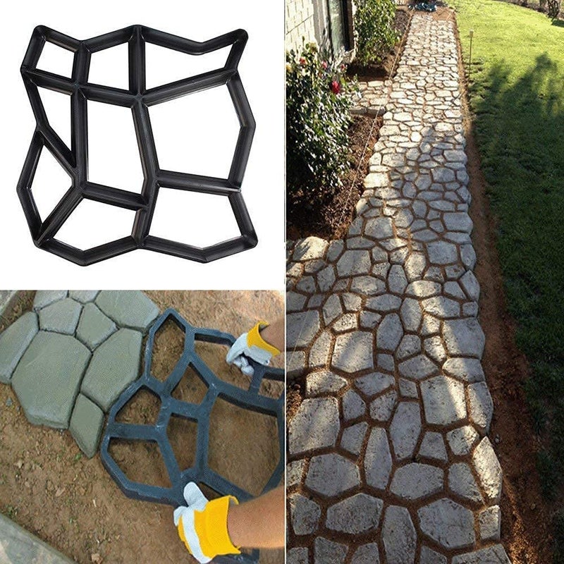Niyanta DIY Walk Path Maker Concrete Molds Plastic Paving Moulds Path Maker Mold for Tile Reusable Mould Concrete Cement Stone Walk Paving Stepping Stones Paver Pavement for Garden Home Yard Lawn - Image 2
