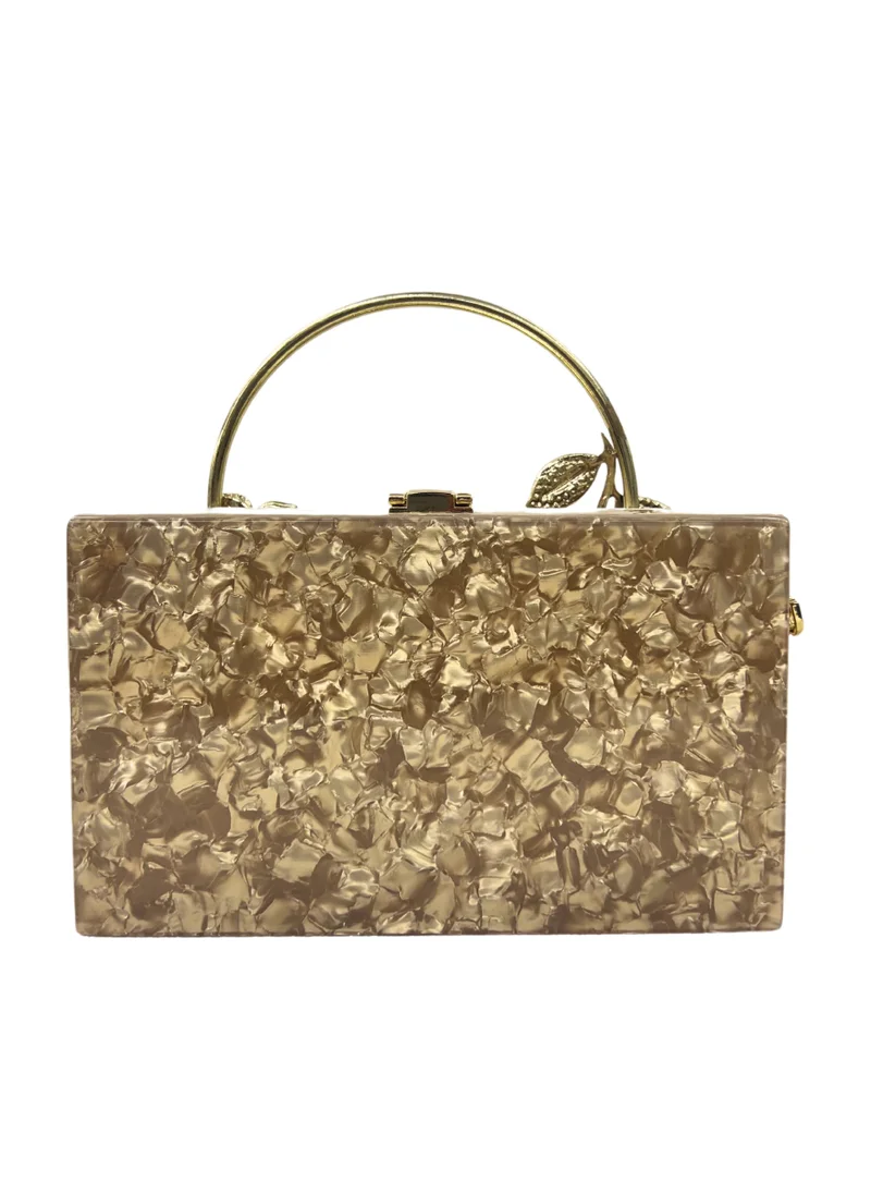 Harsha's Glam Clutches Square Crystal Resin Clutch