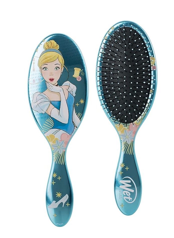 Wet Brush Disney Original Detangler Brush Princess Wholehearted - Cinderella, Blue - All Hair Types - Ultra-Soft IntelliFlex Bristles Glide Through Tangles with Ease