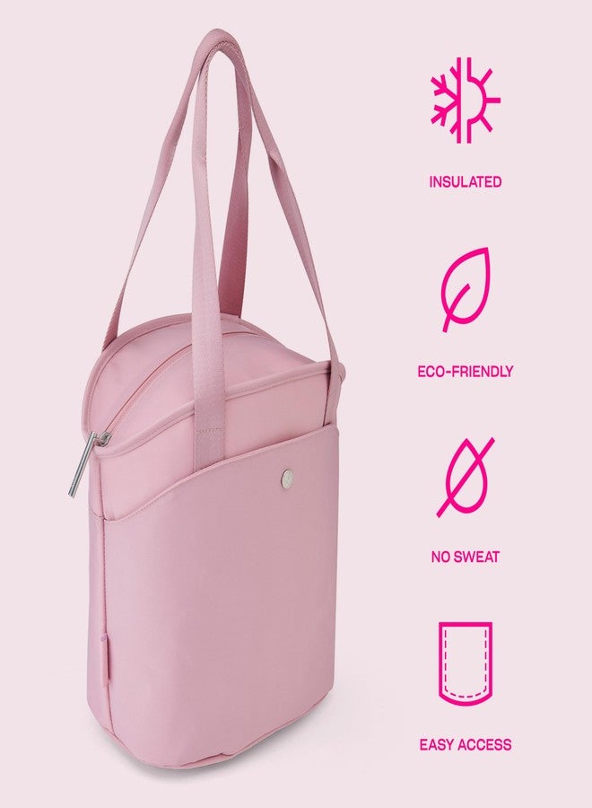 S'well Insulated Lunch Tote 10L, Dusty Pink, Leakproof Lining With Waterproof Zip Closure, Multiple Pockets For Packing, Inner Strap Holds Water Bottle, Fits S'well Salad Bowl Kit Or Bento Box - Image 3