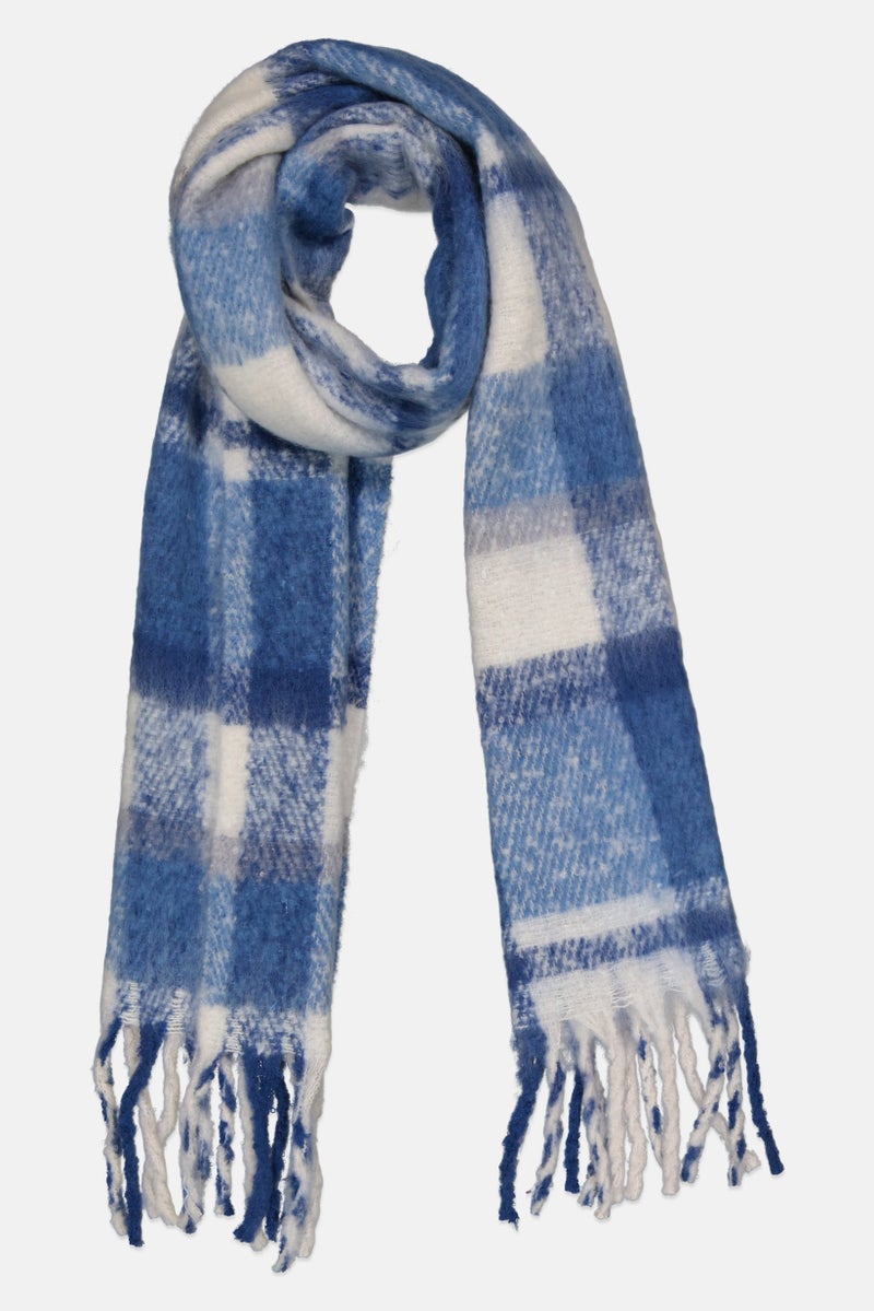 Vintage Havana أوشحة مخططة للنساء 208 ل x 48 ع سم، أزرق - Image 1