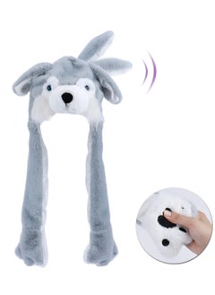 SYOSI Animal Hat with Ears Moving Jumping Pop Up Beating Plush Dress Up Cute Soft Jumping Animal Hat for Women Kids Party Great Gift 22 inches Animal Hat  - Image 1
