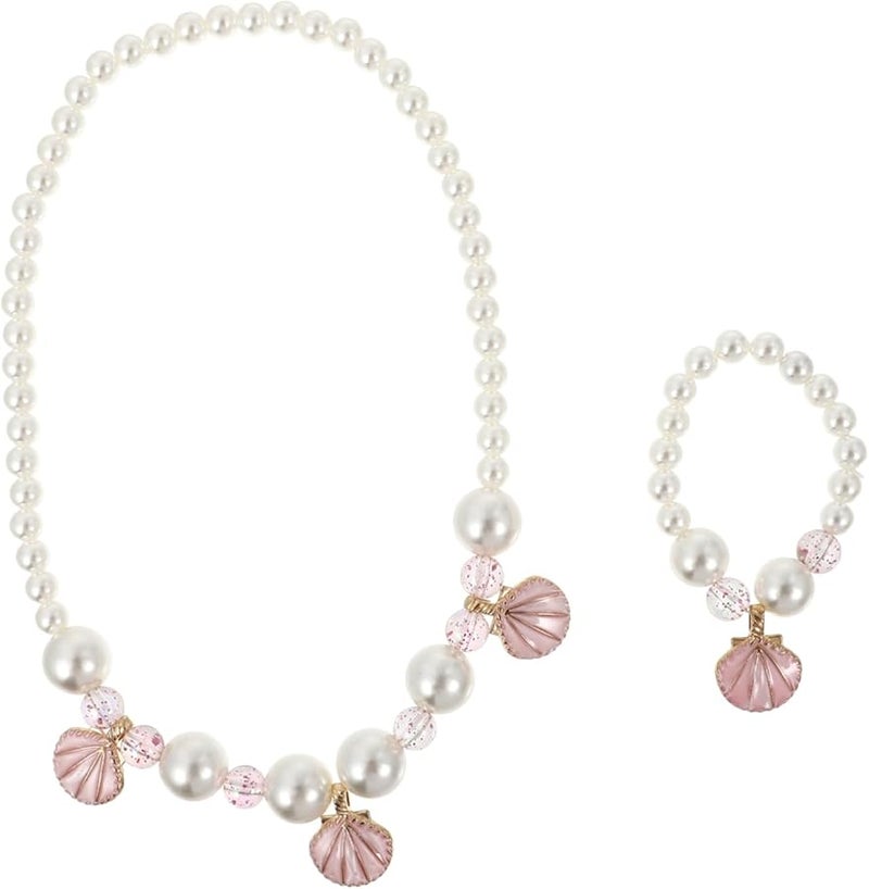 Simulated Shell Necklace And Bracelet Set For Boys Girls Dress Up Birthday Gift - Image 1