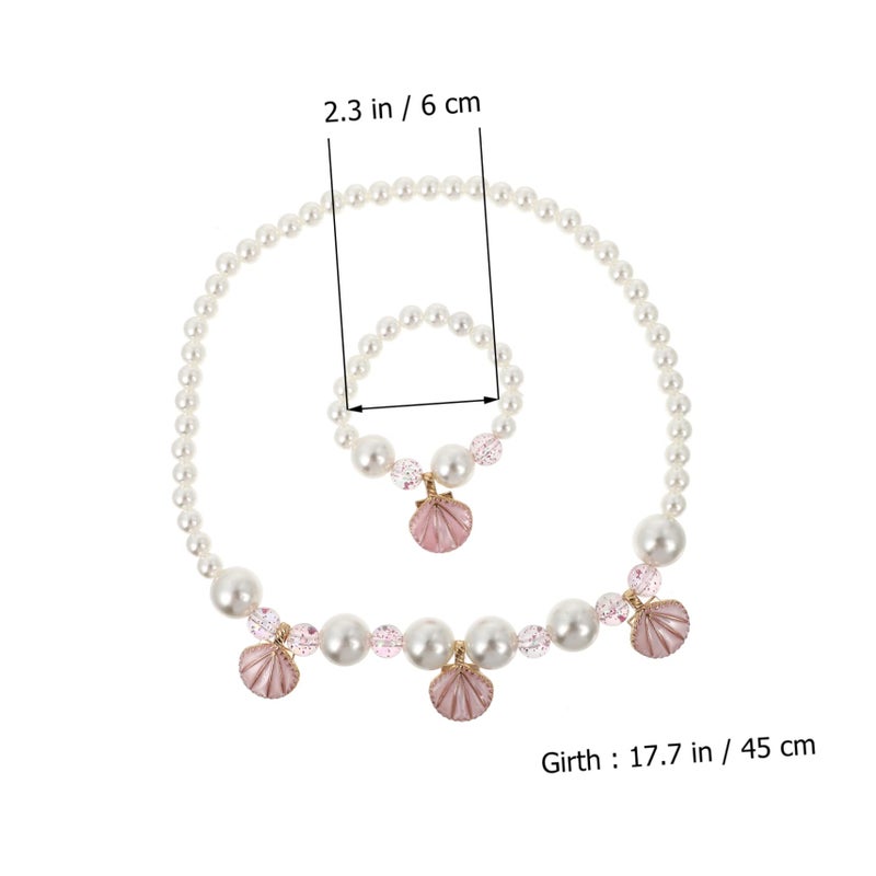 Simulated Shell Necklace And Bracelet Set For Boys Girls Dress Up Birthday Gift - Image 3