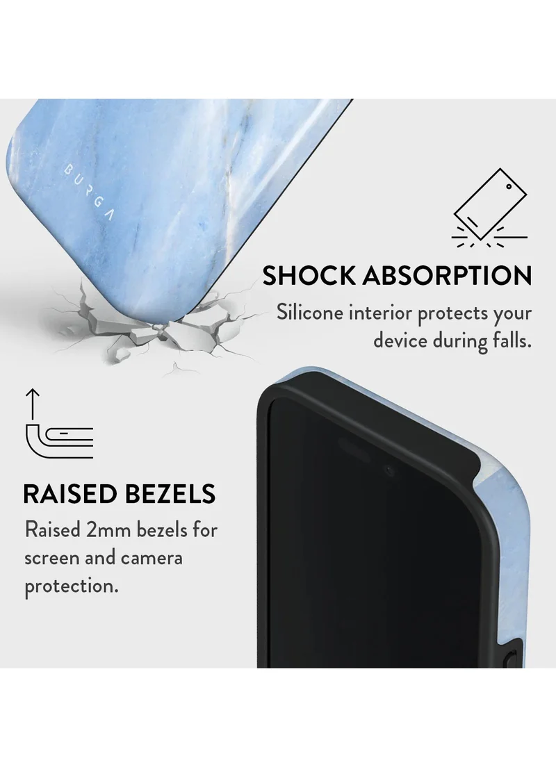 BURGA iPhone 16 Pro Case, 2 Piece Hard Shell + TPU Interior, Shock Absorption, All Port Accessible, Raised Bezel For Screen & Camera Protection, Never Fading HQ Print, Fluffy Clouds