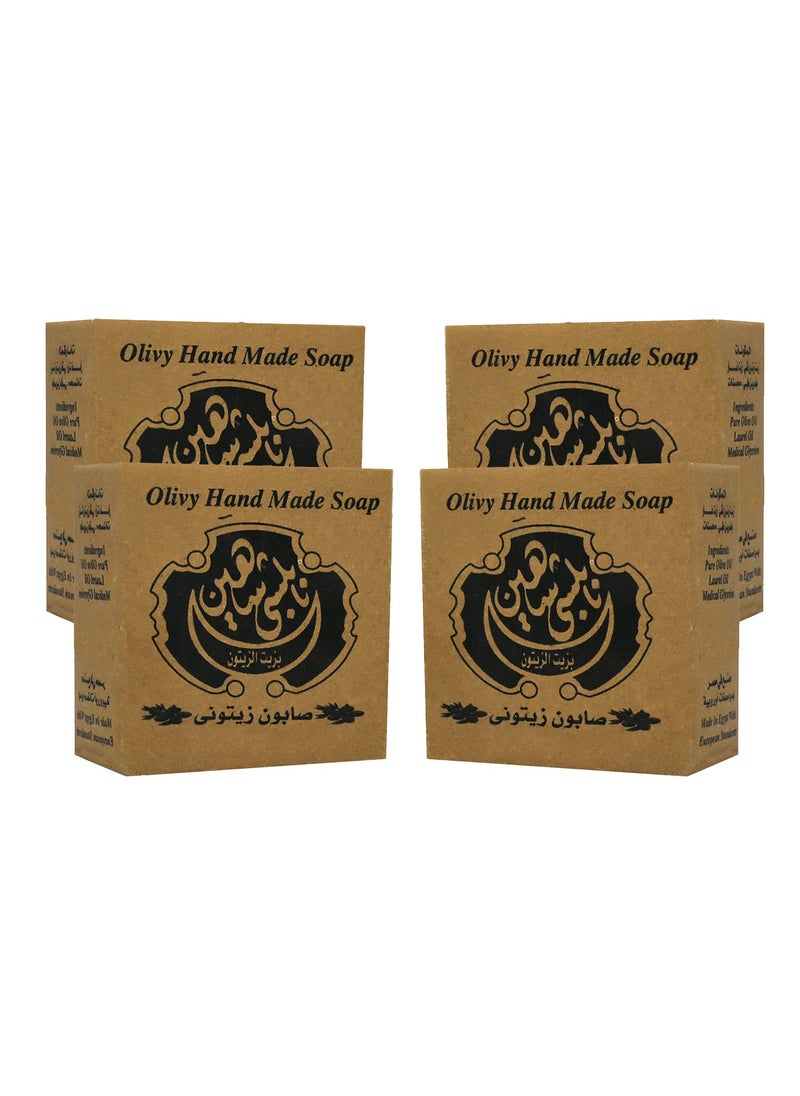 bonballoon 4 Bar Nabulsi Nablus Green Olive Oil  Laurel Soap Glycerin Cold Pressed Natural Pure Egyptian Traditional Handmade All Skin Face Body Hair Types Vegan 
