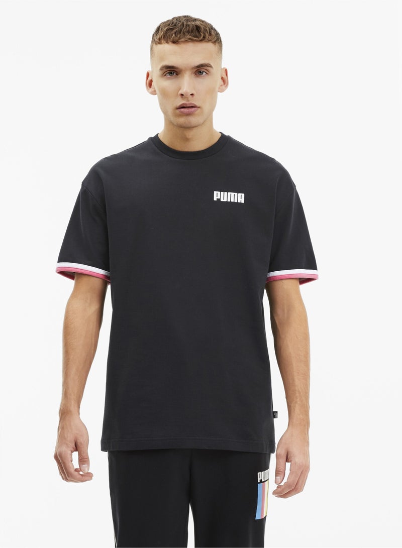 PUMA Celebration Mens Black Crewneck T-shirt - Image 1
