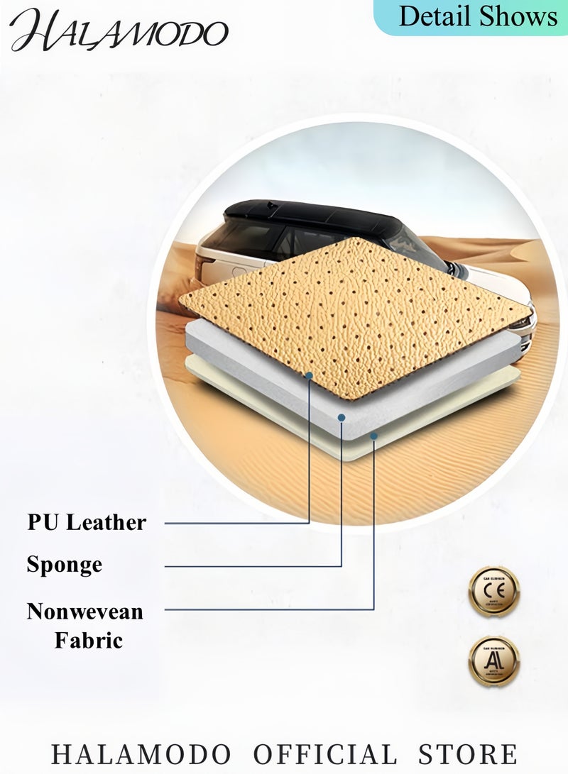 HALAMODO 2PCS Car Neck Pillow Both Side Pu Leather Comfortable Soft Breathable Leather Car Head Neck Rest Cushion Relax Neck Support Headrest Pillows Fit for Most Cars Filled Fiber Universal Car Pillow - Image 5