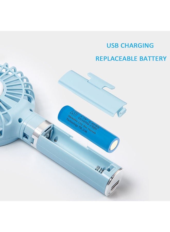 NIBEMINENT Mini Portable Handheld Table Fan Blue - Image 3