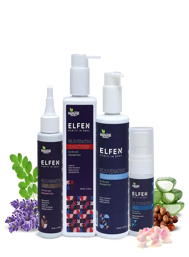 إلفن مجموعة إلفن للعناية بالشعر المنعش، تتضمن بخاخًا وزيتًا وشامبو وبلسمًا | تعزز نمو الشعر | شعر صحي وقوي - Image 1