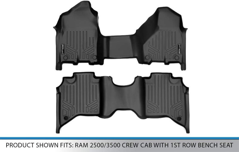 SMARTLINER Custom Floor Mats Set for 2019-2021 Ram 2500/3500 Crew Cab - Black - Image 5