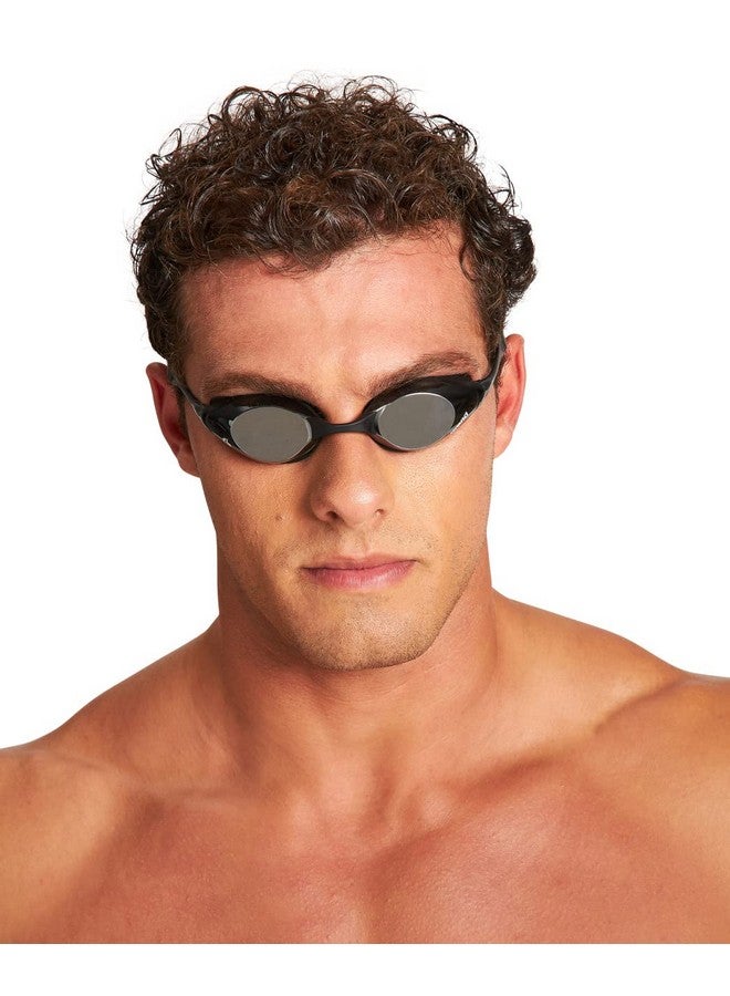 arena نظارات سباحة كوبرا سوايب رايسنج للجنسين من الرجال والنساء، عدسات عاكسة من البولي كربونات، تصميم هيدروديناميكي، فضي/أسود - Image 5