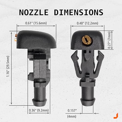 Click&Fit Adjustable Windshield Washer Nozzles compatible with Nissan Titan 04-15 Armada 04-15, Infiniti QX56 04-10, Dodge Dakota 00-11 Durango – Wiper washer sprayers replases 289317S000 - Image 4