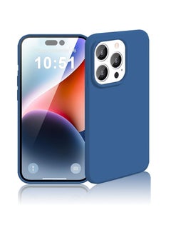 iPhone 14 Pro Max Silicone Case Blue,Liquid Silicone Case, Full Body Protective Cover, Shockproof, Slim Phone Case, Anti-Scratch Soft Microfiber Lining, 6.7 inch
