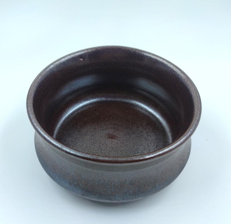 FERRA INDICA Studio Pottery Stoneware Handi Bowl, Gloss with Metallic Sheen Handglazed Premium serveware Perfect for Serving Curry or Rice -5" Diameter, 2.8" Height (Chocolate Brown) - Image 4