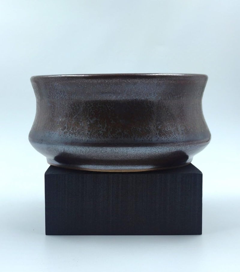 FERRA INDICA Studio Pottery Stoneware Handi Bowl, Gloss with Metallic Sheen Handglazed Premium serveware Perfect for Serving Curry or Rice -5" Diameter, 2.8" Height (Chocolate Brown) - Image 2