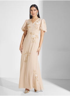 Puff Sleeves Maxi Dress