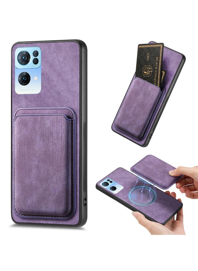 S-TOP Case For OPPO Reno7 Pro 5G Retro Leather Card Bag Magnetic Phone Case - Image 1