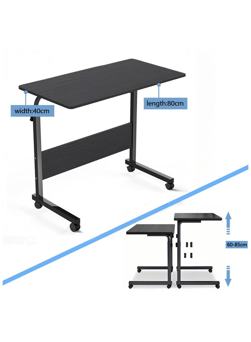 Yolu Adjustable Home Office Desk,Portable Bedside Laptop Table, Height-Adjustable Study Computer Desk for Small Spaces, Movable Sofa Side Table on Wheels - Image 2