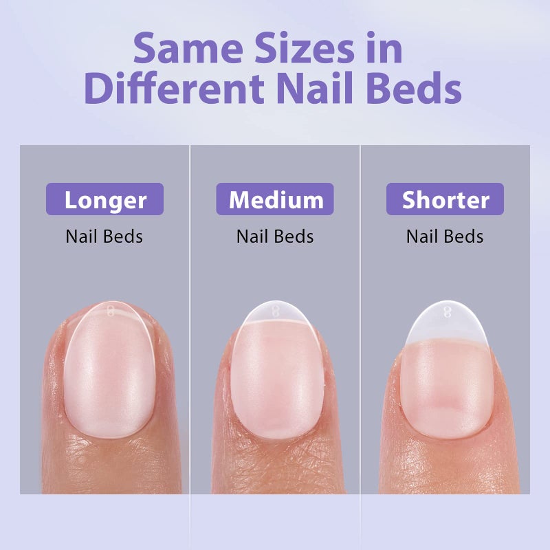 BTArtbox Extra Short Almond Nail Tips - BTArtbox Clear Gel Nail Tips Natural with Tip Primer Cover, Pre-shaped Full Matte Oval Gel Press On Nails Clear Soft Fake Nails for Daily Nail Art - Image 3