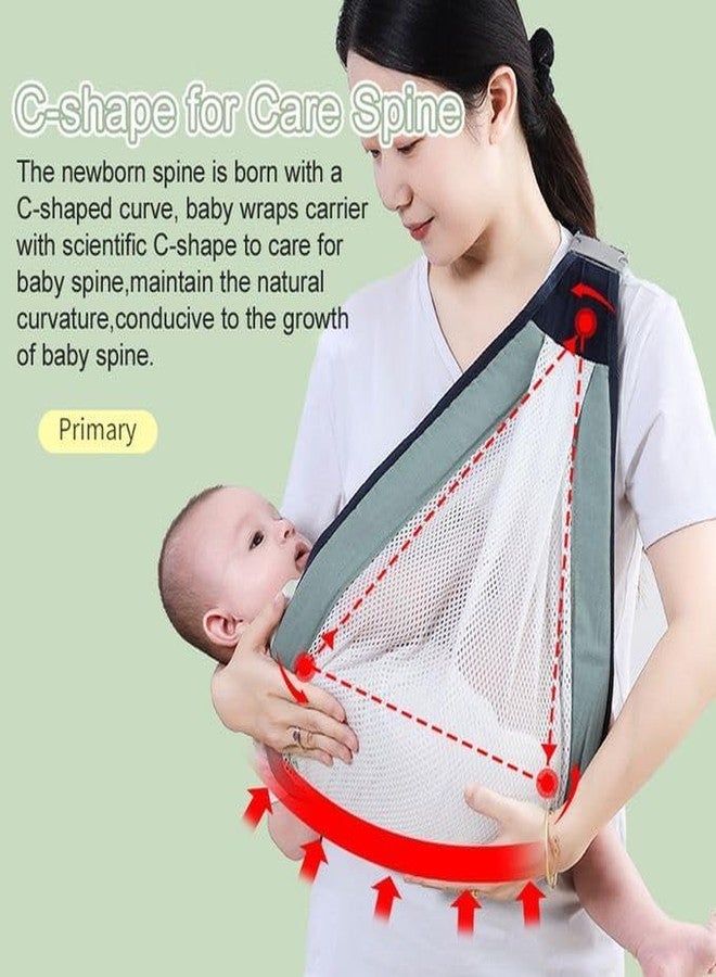 PIHARVA Mesh Baby Wrap Carrier Belt - Adjustable Baby Sling with Wide Shoulder Straps for Newborns & Infants Lightweight, Breathable Baby Wearing Wrap for Outdoor Use - Image 4