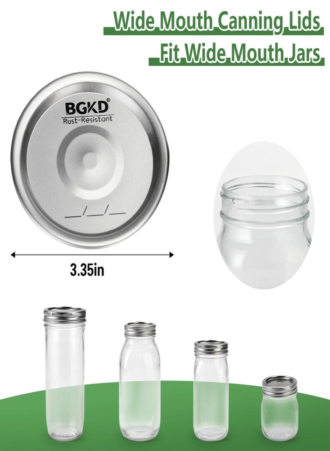 BGKD 100Pcs Rust-Proof Canning Lids Wide Mouth, Wide Mouth Mason Jar Lids for Ball or Kerr, Large Mouth Mason Jars Lids - Image 2