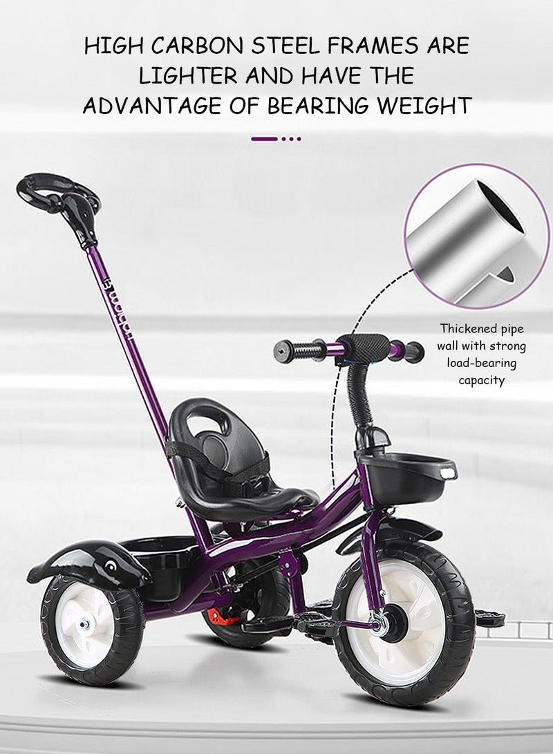 MaBaby Tricycles for Kids, with Storage Basket, Adjustable Seat and Pedal, Children Trike for 1-6 Years Boys and Girls, Balance Bike for Indoor Outdoor Fun - Image 3