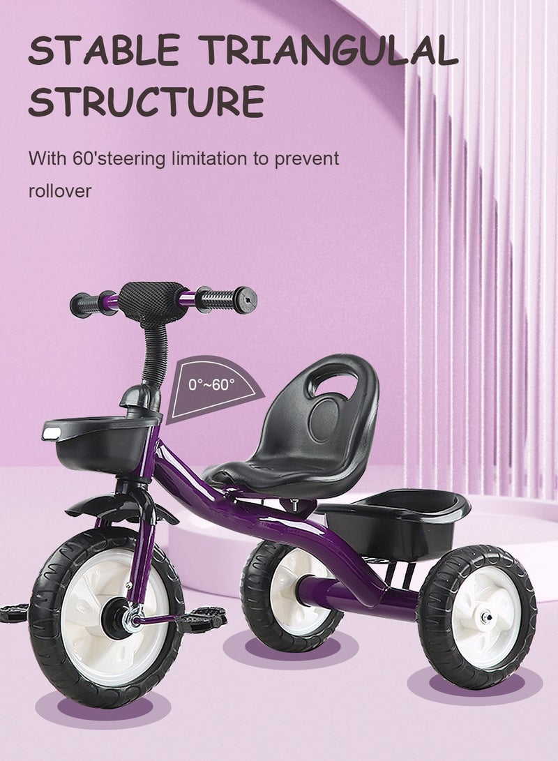 MaBaby Tricycles for Kids, with Storage Basket, Adjustable Seat and Pedal, Children Trike for 1-6 Years Boys and Girls, Balance Bike for Indoor Outdoor Fun - Image 2