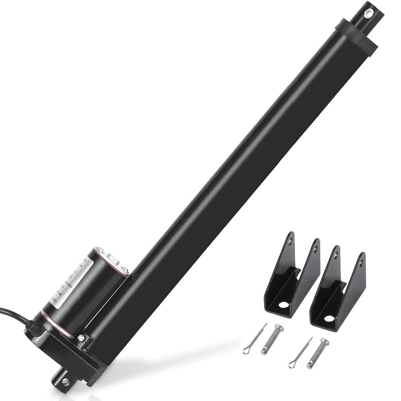 DC HOUSE 12 Inch 12" High Speed 14mm/s Linear Actuator Motor 1000N DC12V with Mounting Brackets - Image 1
