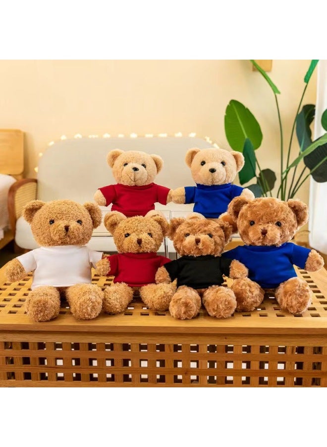 Plush Toy Bear Teddy Bear Doll Doll Rag Doll Dressing Bear Advertising Campaign Gift Bear Plus Logo-Specifications:30cm-Color:Blue Short Sleeve Seaweed Bear  - Image 2