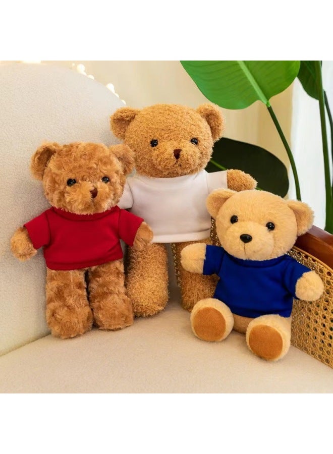 Plush Toy Bear Teddy Bear Doll Doll Rag Doll Dressing Bear Advertising Campaign Gift Bear Plus Logo-Specifications:30cm-Color:Blue Short Sleeve Seaweed Bear  - Image 4