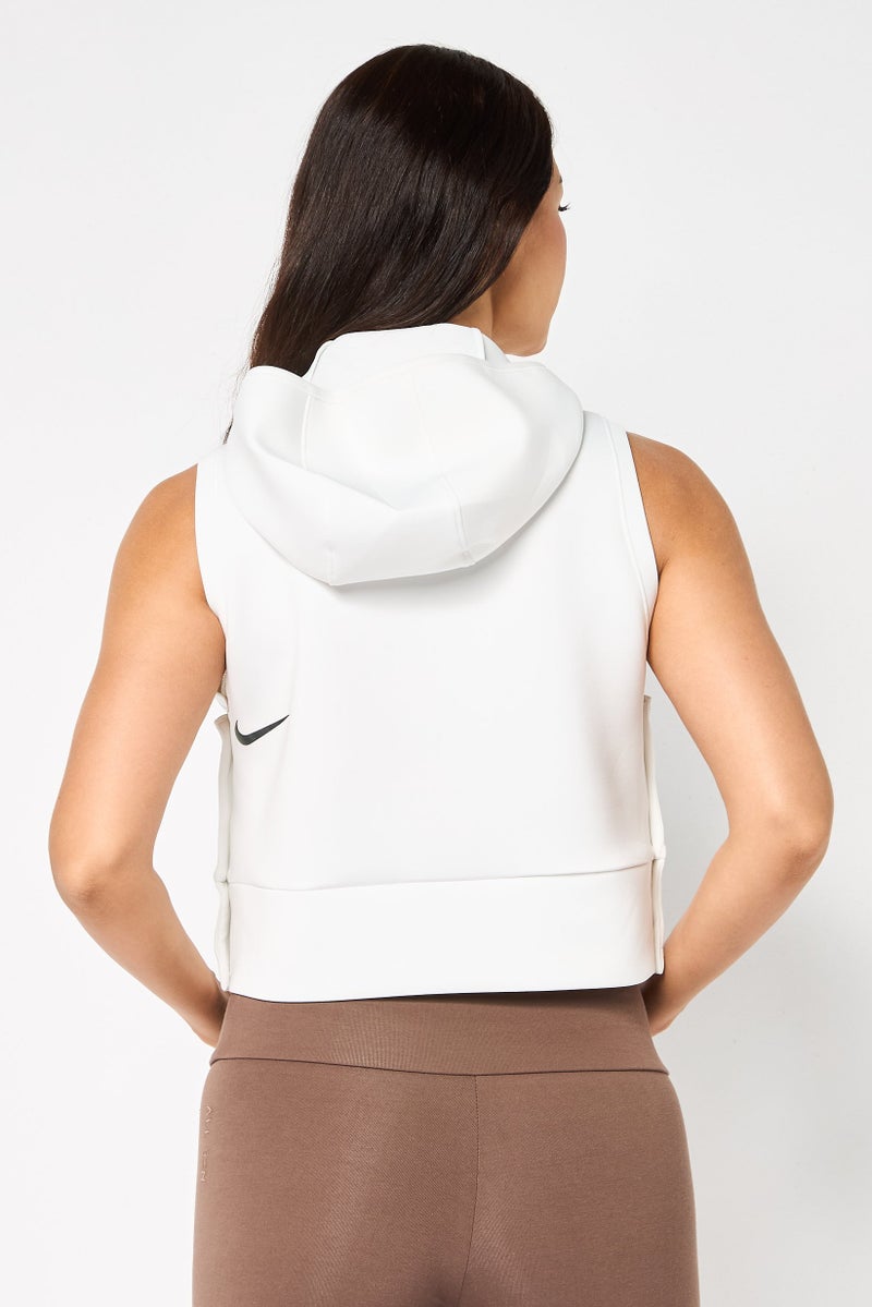 Nike Women Sportswear Fit Sleeveless Training Hoodie, White - Image 4