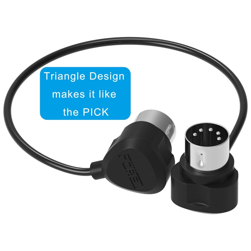 FORE 2-Pack 1-Feet/ 30cm Right-Angle MIDI Cable with Ultra-Small Plugs for Tight Space, 5-Pin Din MIDI Cable Compatible with MIDI Keyboard/Interface/Synthesizer/Guitar Multi Effects/Ideal for Studio - Image 2
